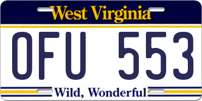 WV license plate OFU553