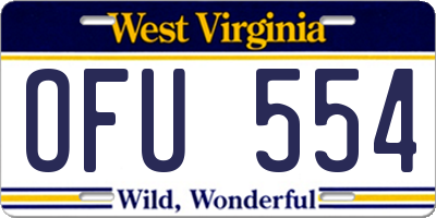 WV license plate OFU554