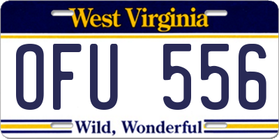 WV license plate OFU556