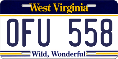 WV license plate OFU558
