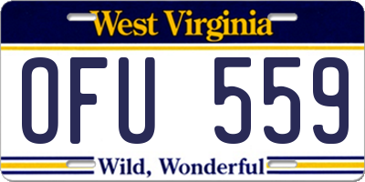 WV license plate OFU559