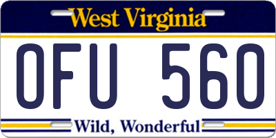 WV license plate OFU560