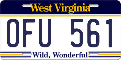 WV license plate OFU561