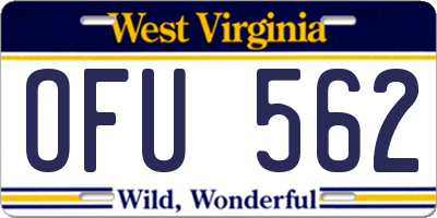 WV license plate OFU562