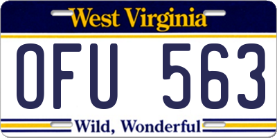 WV license plate OFU563