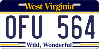 WV license plate OFU564
