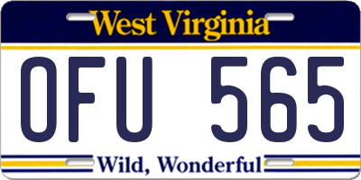 WV license plate OFU565