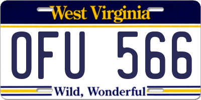 WV license plate OFU566
