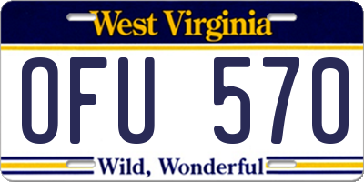 WV license plate OFU570