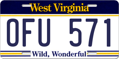 WV license plate OFU571