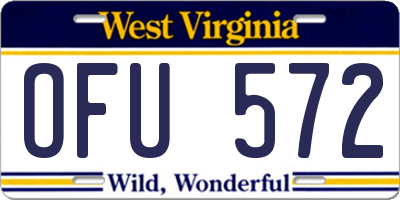 WV license plate OFU572