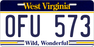 WV license plate OFU573