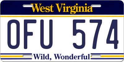 WV license plate OFU574