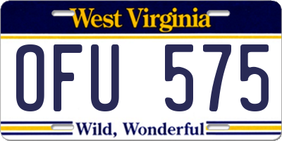 WV license plate OFU575