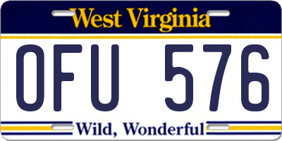 WV license plate OFU576