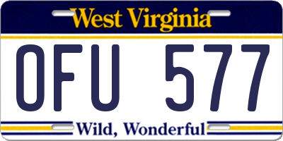 WV license plate OFU577