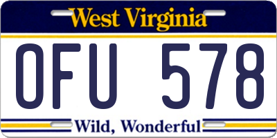 WV license plate OFU578