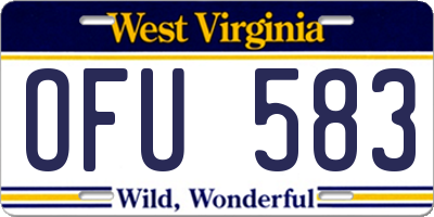 WV license plate OFU583