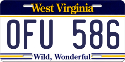 WV license plate OFU586