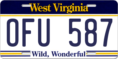 WV license plate OFU587
