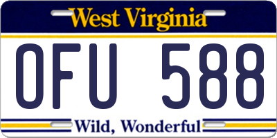 WV license plate OFU588