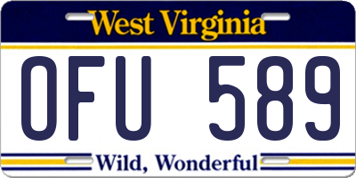 WV license plate OFU589