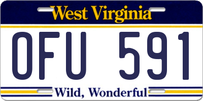 WV license plate OFU591