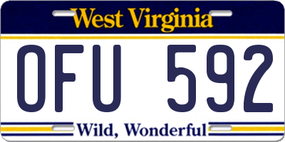 WV license plate OFU592