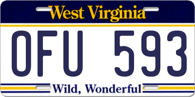 WV license plate OFU593