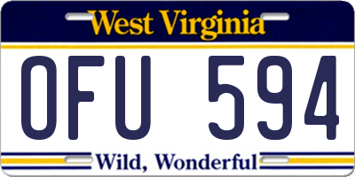 WV license plate OFU594