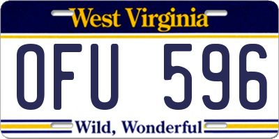 WV license plate OFU596