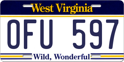 WV license plate OFU597