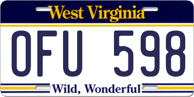 WV license plate OFU598