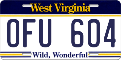 WV license plate OFU604