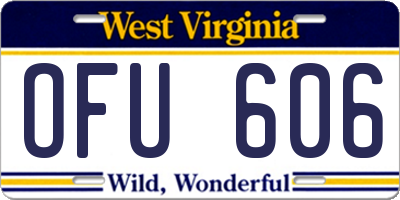 WV license plate OFU606