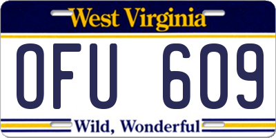 WV license plate OFU609