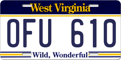WV license plate OFU610