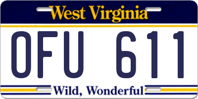 WV license plate OFU611