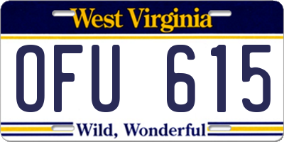 WV license plate OFU615