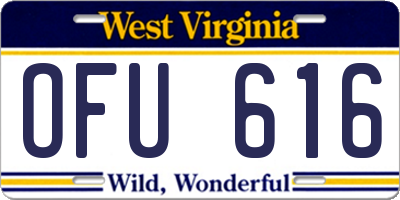 WV license plate OFU616