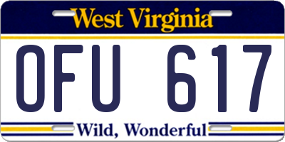 WV license plate OFU617