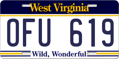 WV license plate OFU619