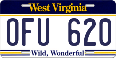 WV license plate OFU620