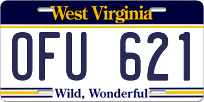WV license plate OFU621
