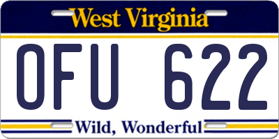 WV license plate OFU622