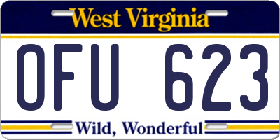 WV license plate OFU623