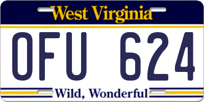 WV license plate OFU624