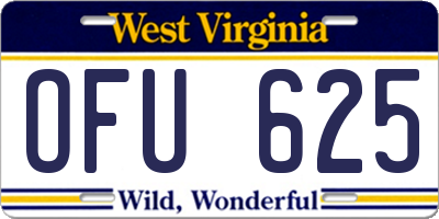 WV license plate OFU625