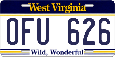 WV license plate OFU626