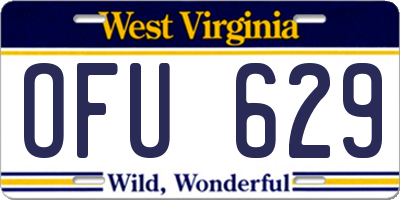 WV license plate OFU629